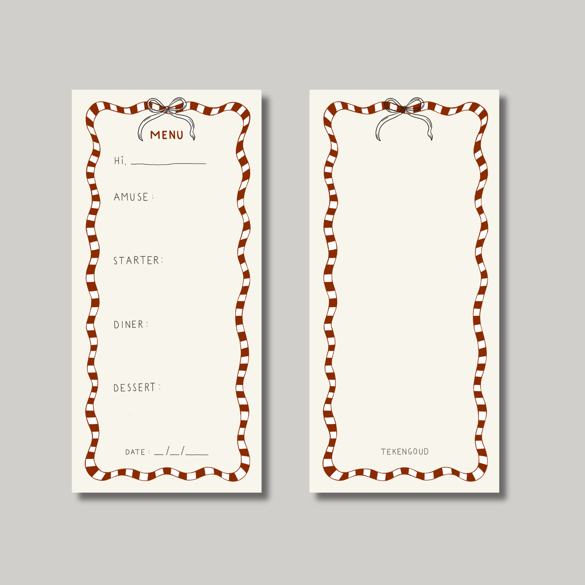 Menukaartjes 10 st.